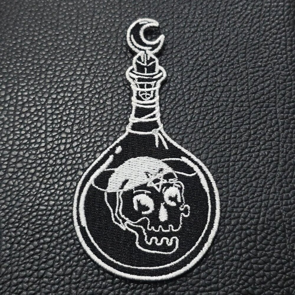 Killstar ✦ Potion Patch ✦ Gothic Occult Alchemy Skull Flask Embroidered OS